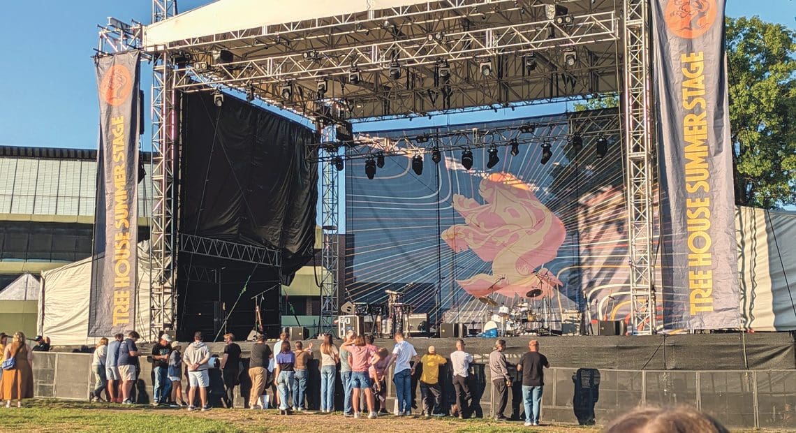 Attendees gather early for one of Tree House Brewing’s summer concerts last year.