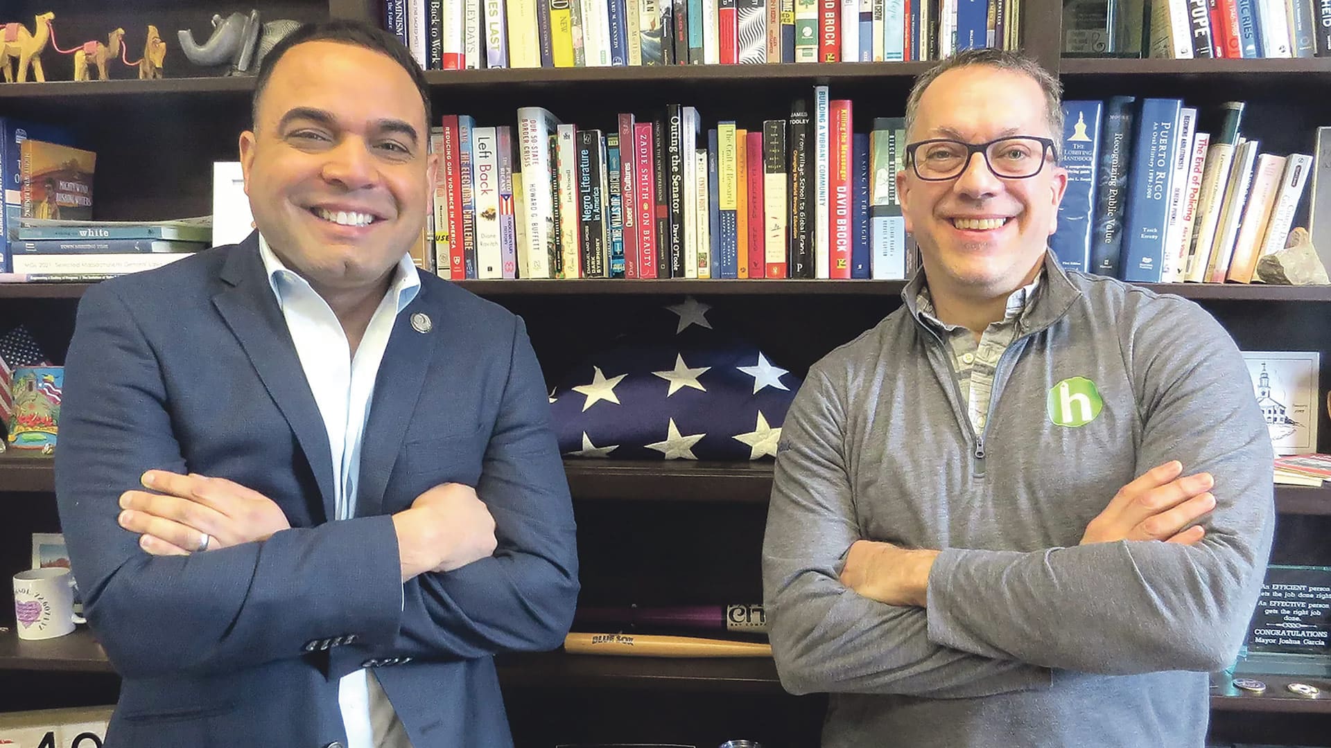 Mayor Joshua Garcia, left, and Aaron Vega