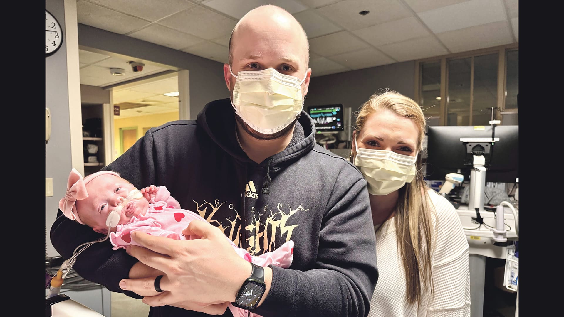 Pictured: Lebeau with her husband, Shawn, and daughter Blake.