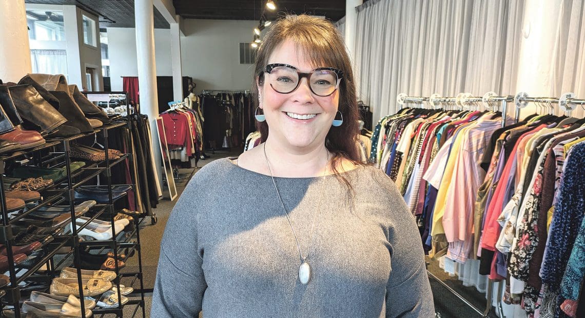 Jessica Roncarati-Howe in the Dress for Success boutique today.