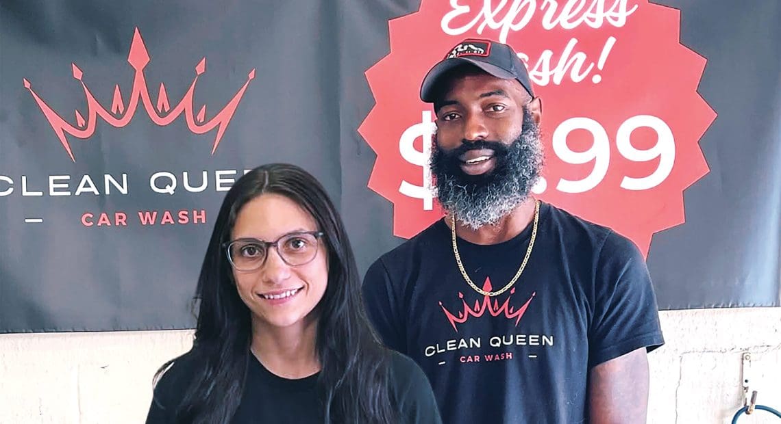 Clean Queen Car Wash owners Nicole and Rich Sherwood.