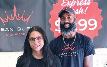 Clean Queen Car Wash owners Nicole and Rich Sherwood.