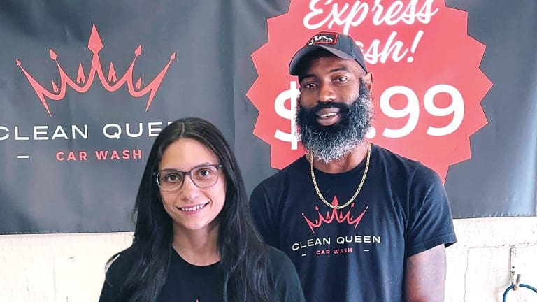 Clean Queen Car Wash owners Nicole and Rich Sherwood.