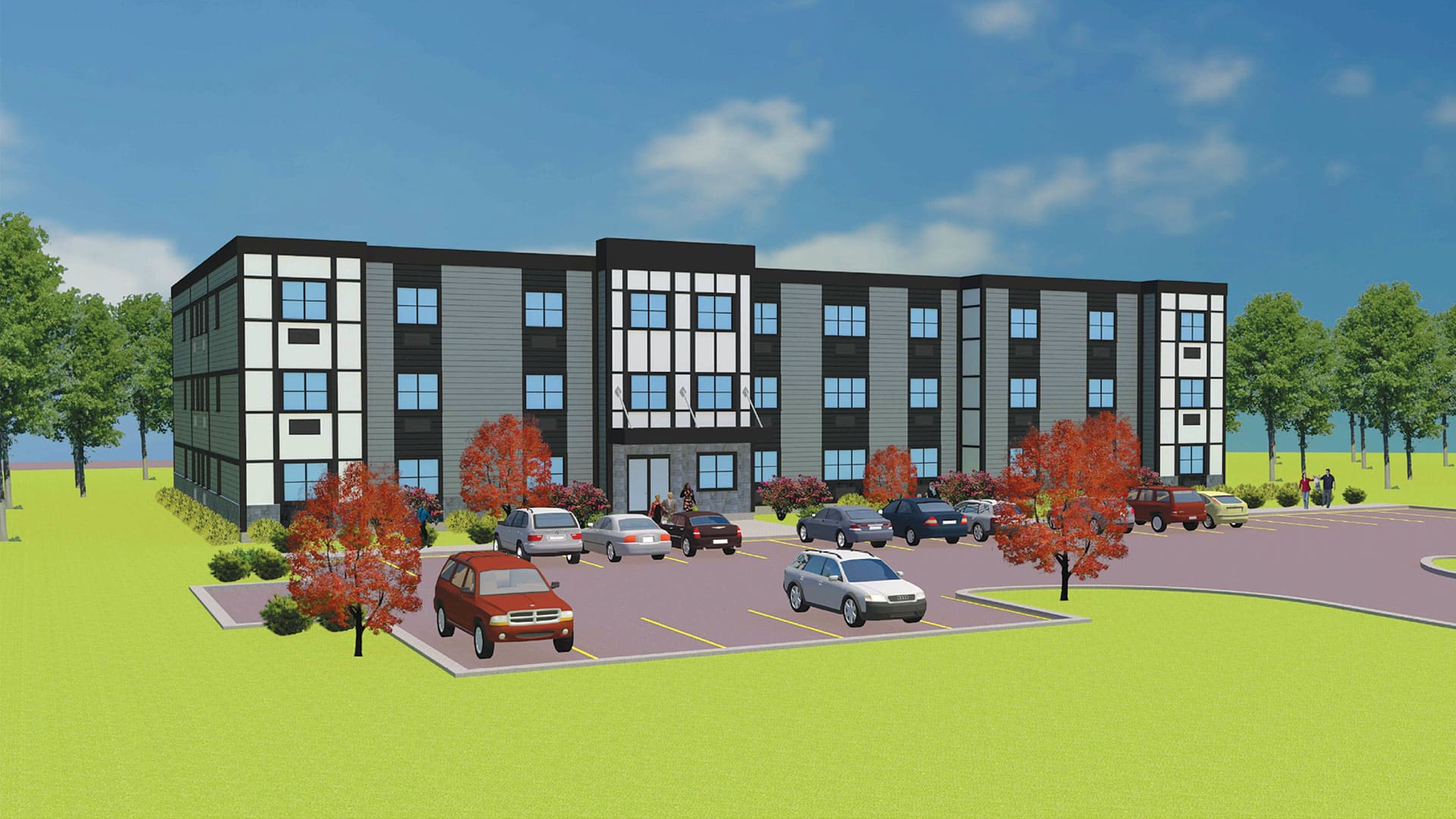 An architect’s rendering of the residential component slated to be built on the site of the former Tasty Top on Route 10.