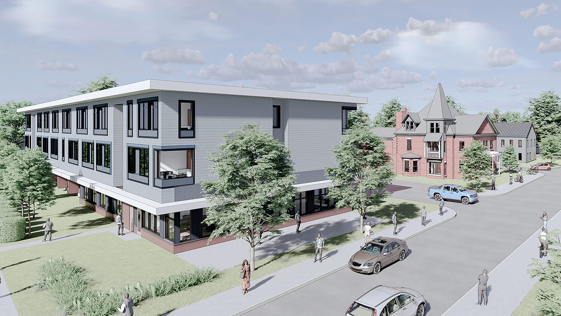 A rendering of a project in downtown Pittsfield, one of many housing initiatives in the Dietz & Company portfolio. 