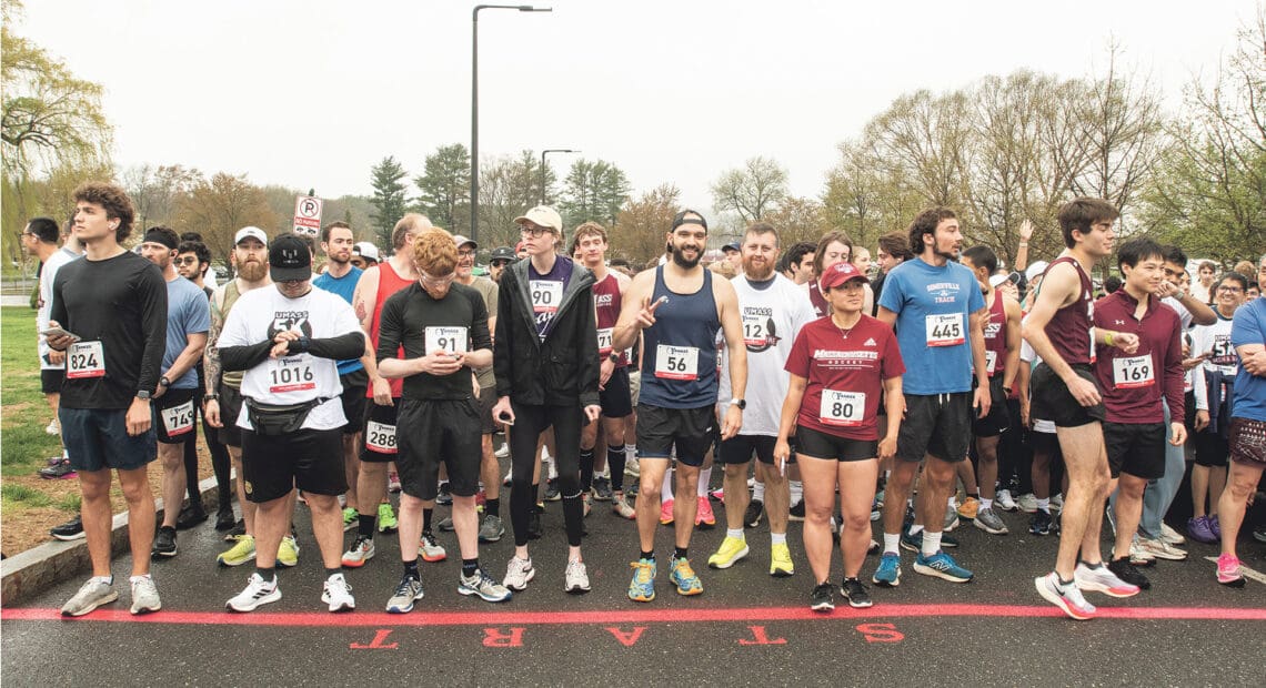 Runners get set at the starting line at the 2025 event.