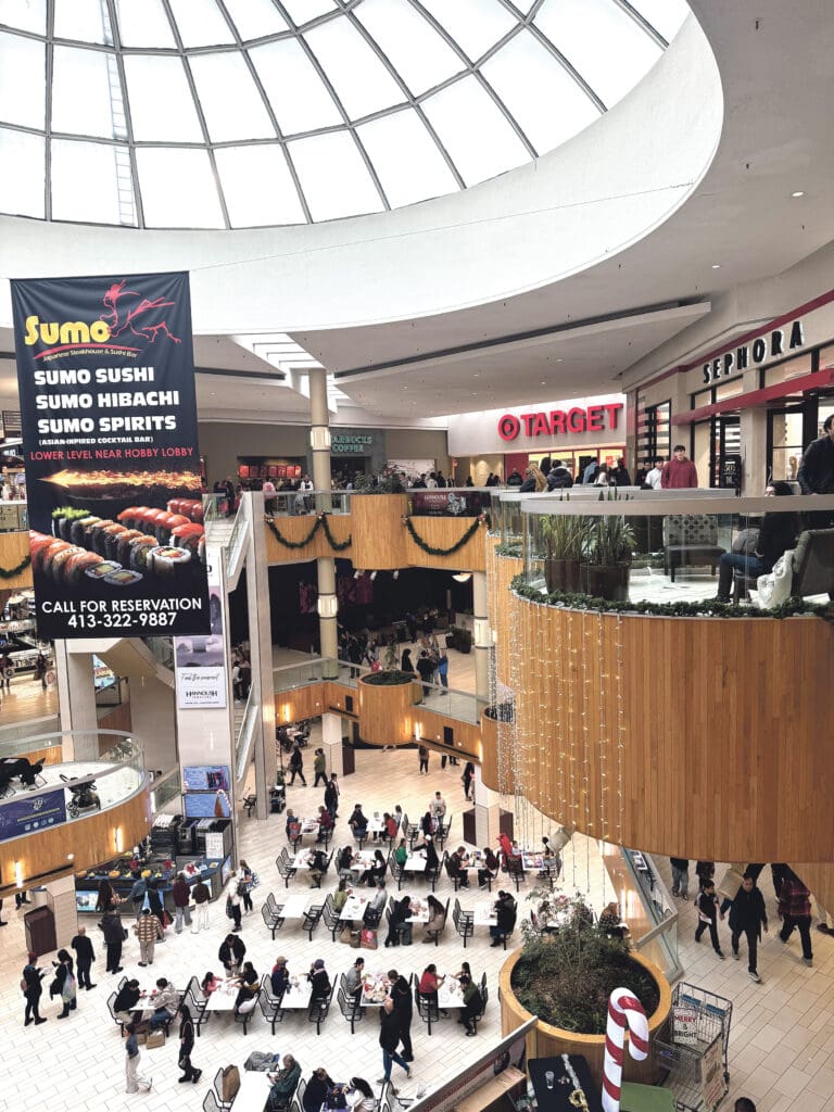 Holyoke Mall is evolving, with entertainment-related facilities now accounting for roughly 30% of its space, compared with 10% just a decade ago.