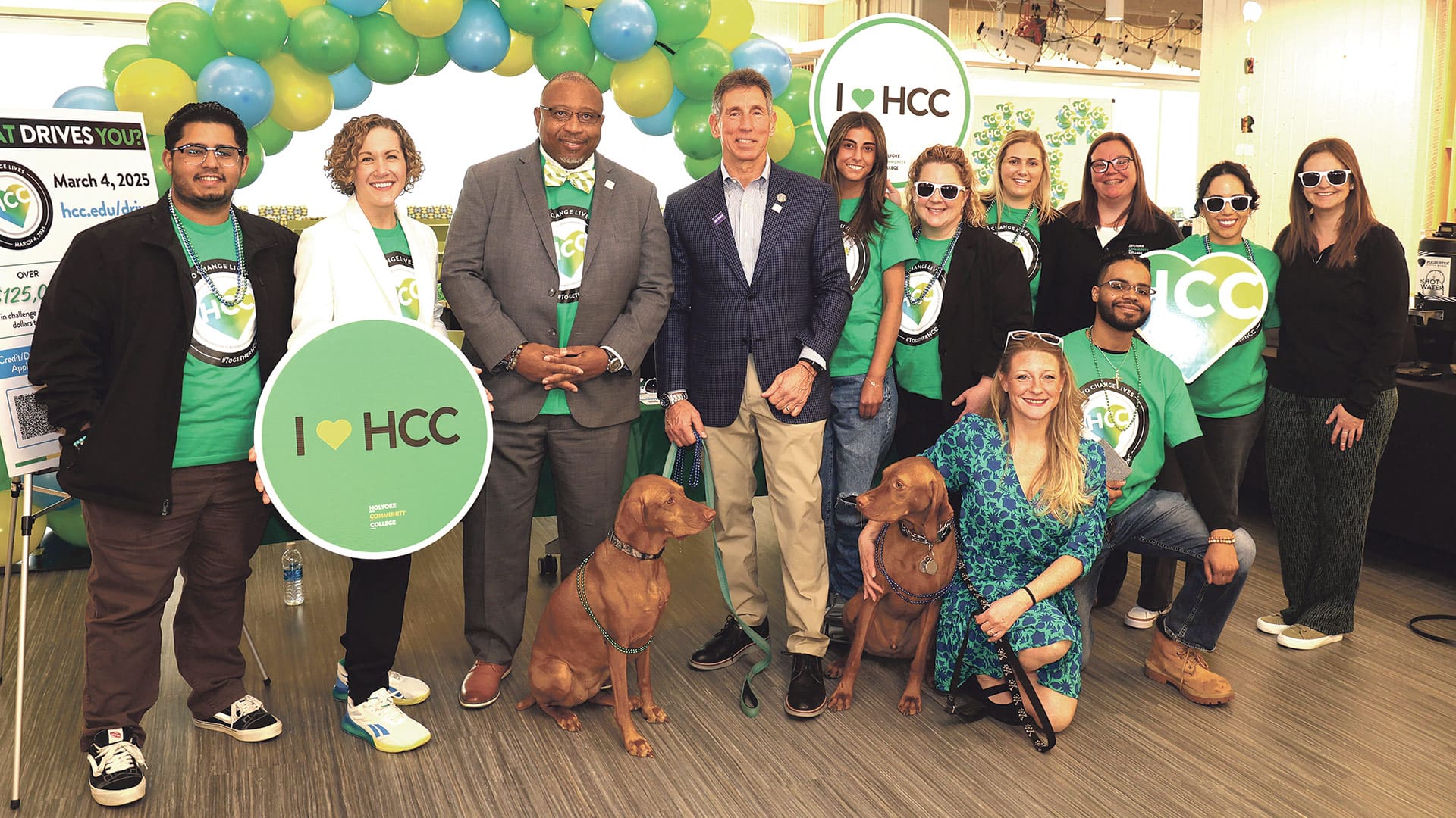Auto dealer Gary Rome (pictured at center) again partnered with the HCC Foundation for a one-day campaign to raise money for student support programs and academic resources at Holyoke Community College.